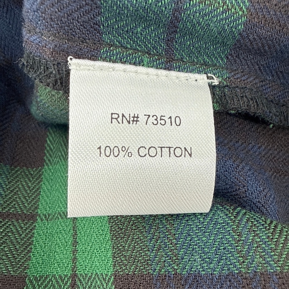 Sister Mary Rosa Plaid Trimmed Shirt Green Navy Ruffled Collar RicRac Size Small - Picture 9 of 12